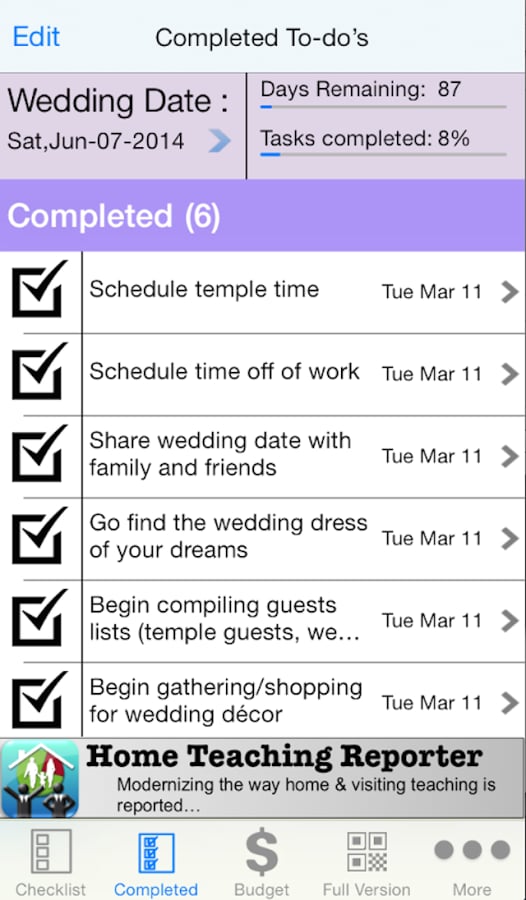 LDS Wedding Checklist截图2