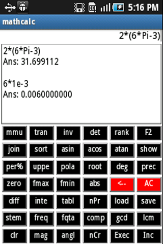 Mathematical Calculator (free)截图2