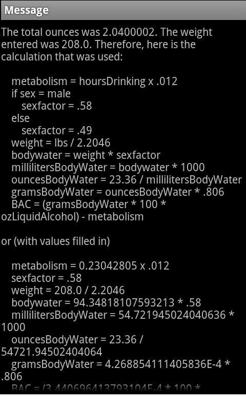 Blood Alcohol Estimator截图6