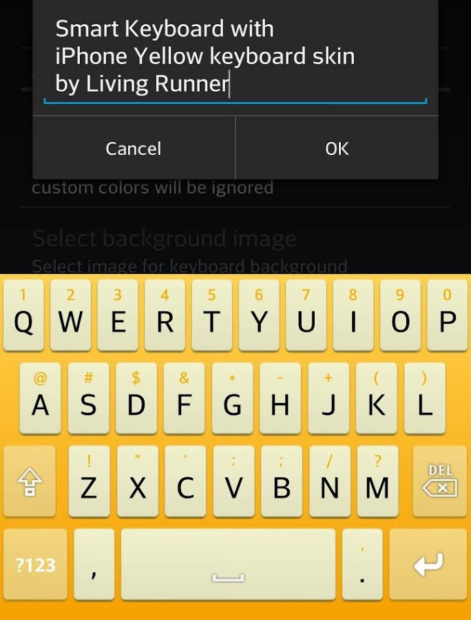 iPhone Yellow Keyboard Skin截图3