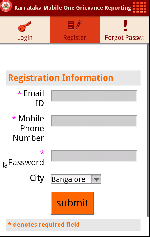 Karnataka Mobile One Grievance截图3