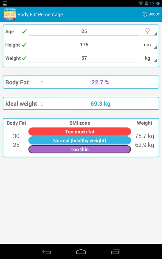 Body Fat % Calculator截图1
