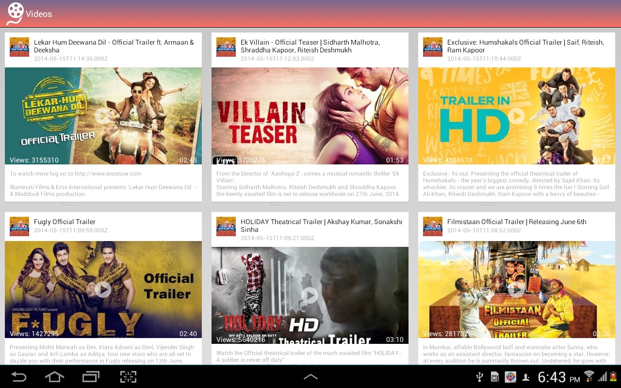 Bollywood Trailers HD截图1