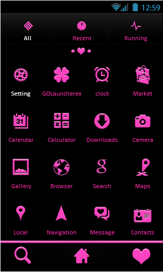 TuxNPink GoLauncher EX Theme截图2