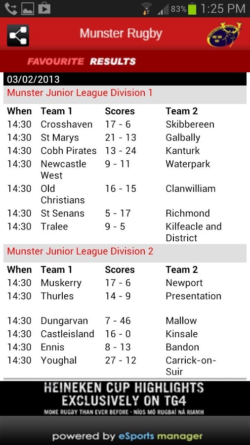 Munster Domestic Rugby截图2