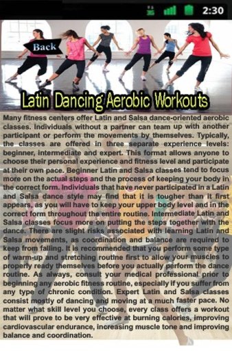 Latin Dancing Aerobic Workouts截图1