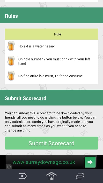 Pub Golf Scorecard截图3