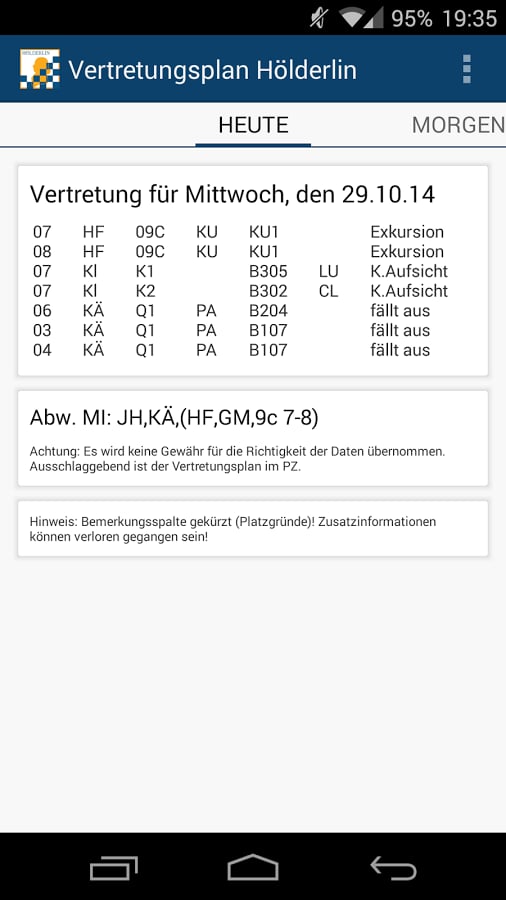 Vertretungsplan H&ouml;lderli...截图1