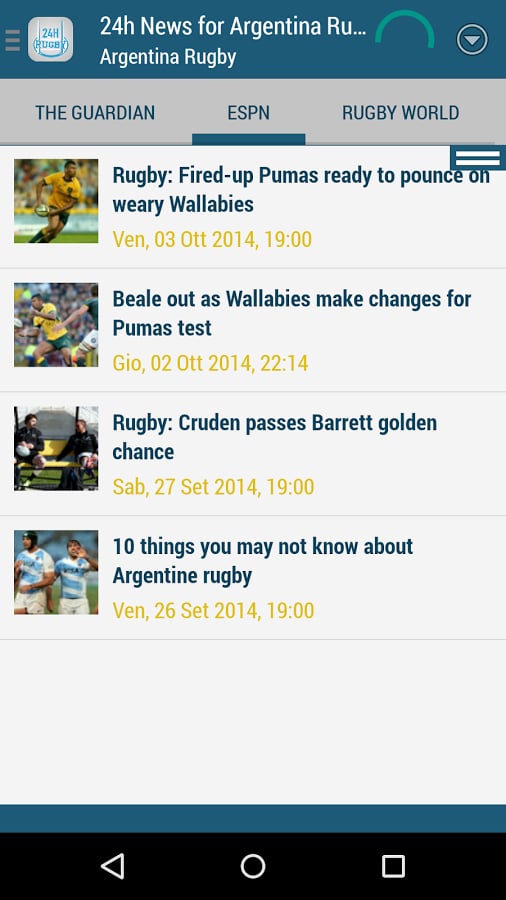 Argentina Rugby 24h截图2