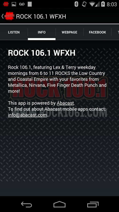 ROCK 106.1 WFXH截图1