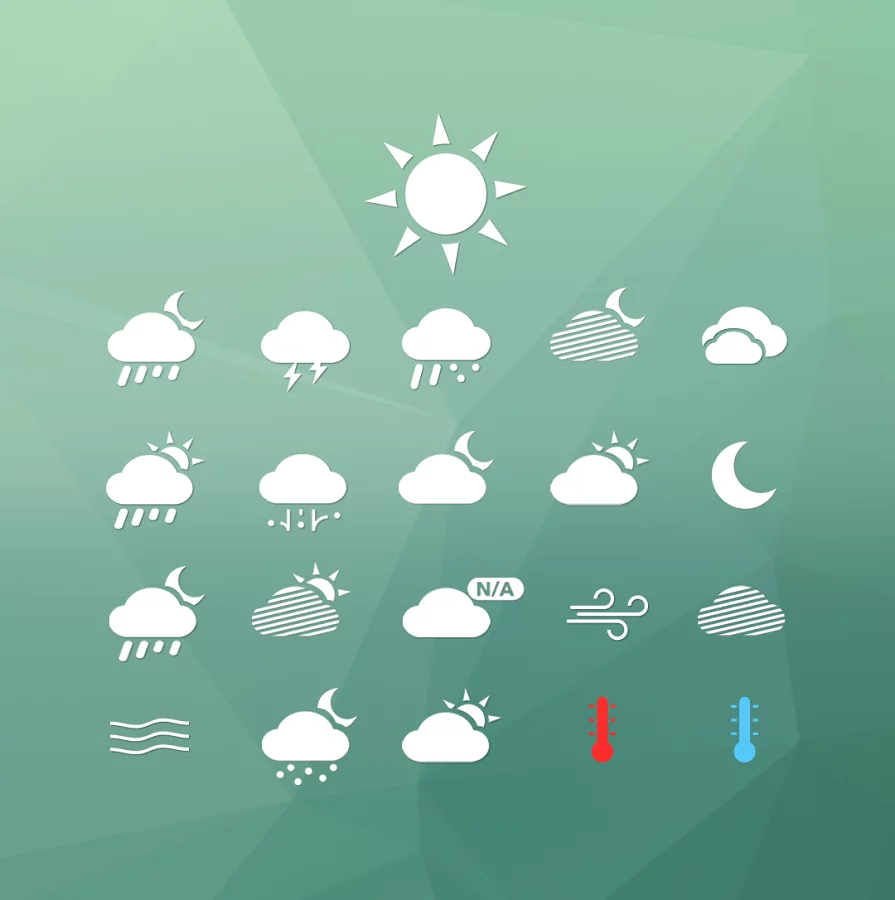 Simple Clean Weather Iconset截图4