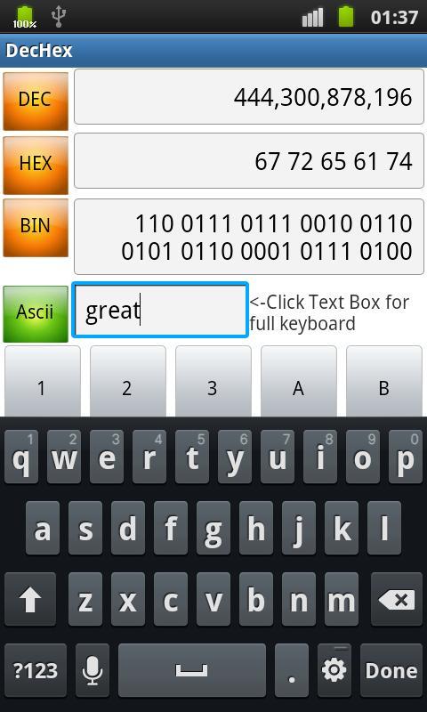 DEC HEX BIN ASCII Converter截图2