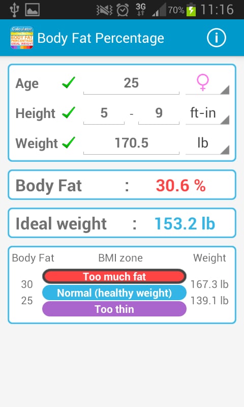 Body Fat % Calculator截图3