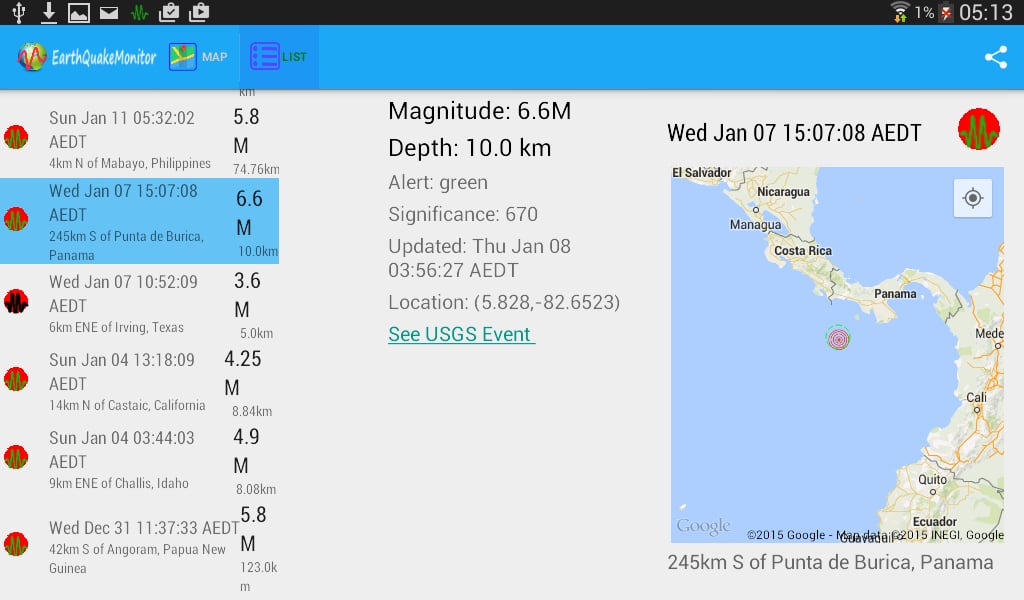 Earthquake Monitor截图1