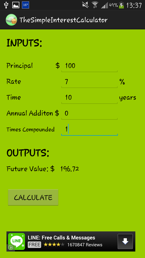 Simple Interest Calculator截图1