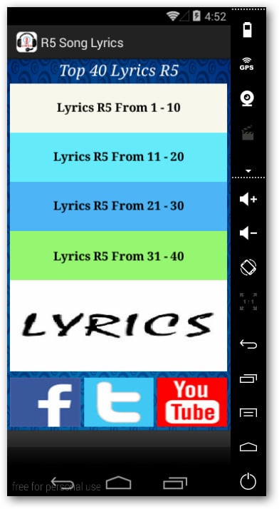 R5 Album Lyrics截图1