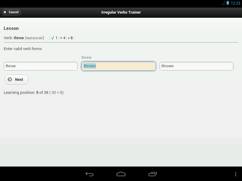 IVT - Irregular Verbs Trainer截图1