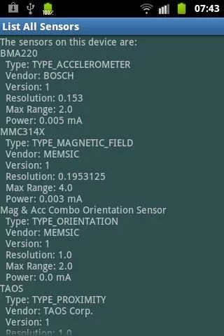 Droid Sensor Checker截图2