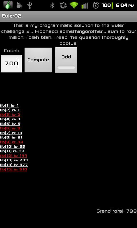 Euler 02 - Hello Fibonacci截图2