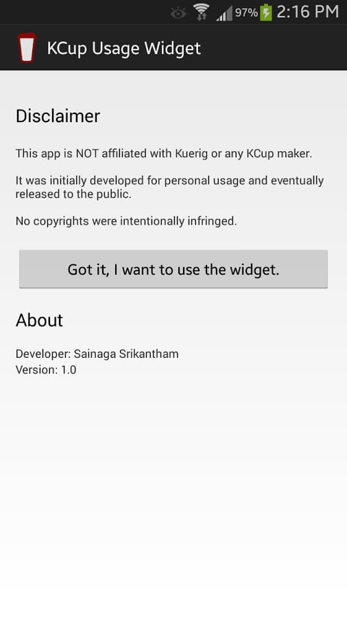 KCup Usage Widget截图4