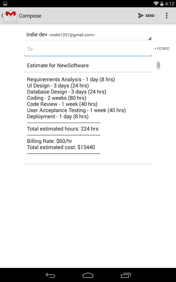 Project Estimation Tool截图6