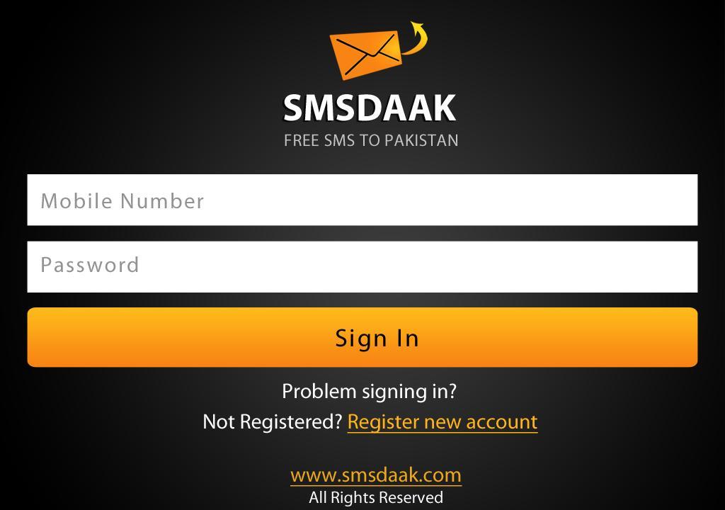 SMSDAAK. Free SMS to Pakistan.截图1