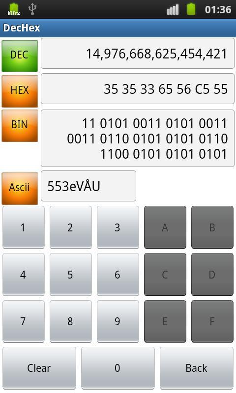 DEC HEX BIN ASCII Converter截图1