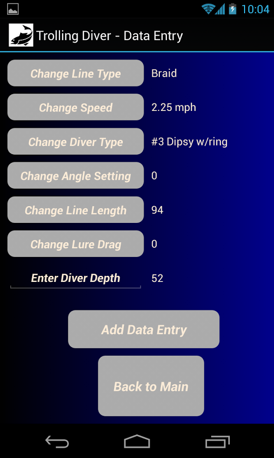 Trolling Diver Data Log截图2