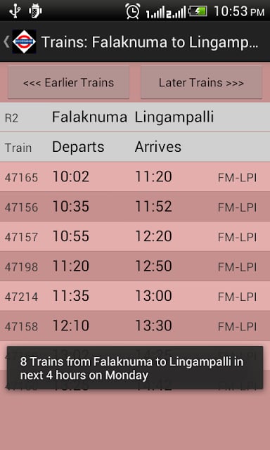 Hyderabad MMTS Train Timetable截图5