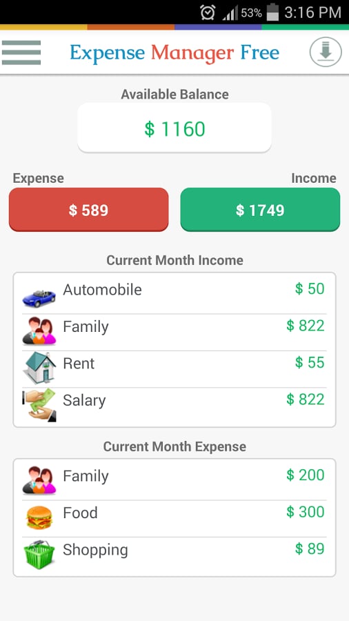 Expense Manager Free - B...截图6