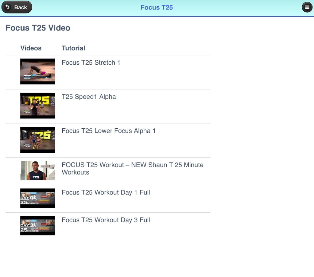 Focus T25 Workout Exerci...截图1