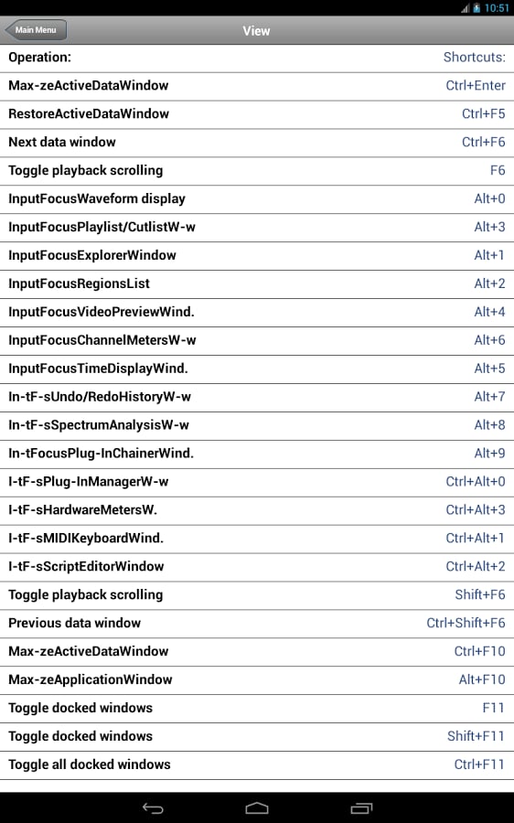 Shortcuts for Sony Acid ...截图2