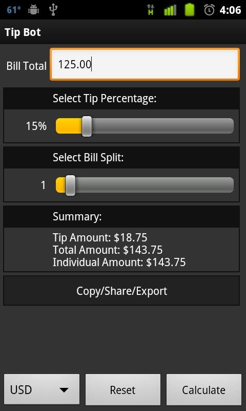 Tip Bot Lite - Tip Calculator截图1