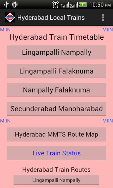 Hyderabad MMTS Train Timetable截图4