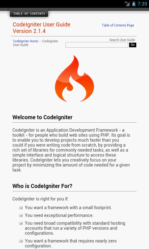 Codeigniter User Guide截图3