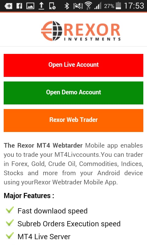 Rexor WebTrader MT4截图5