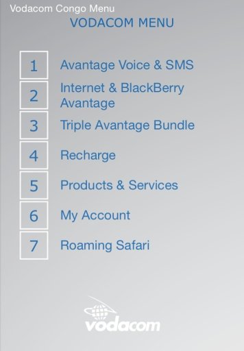 Vodacom Congo Menu截图1