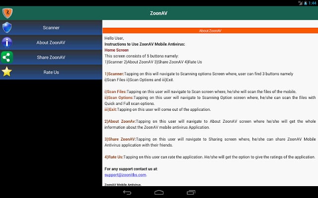 Zoon Tablet Antivirus Free截图1