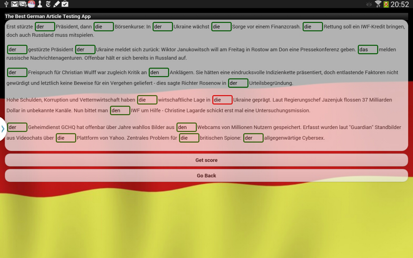 German Article Test App截图4