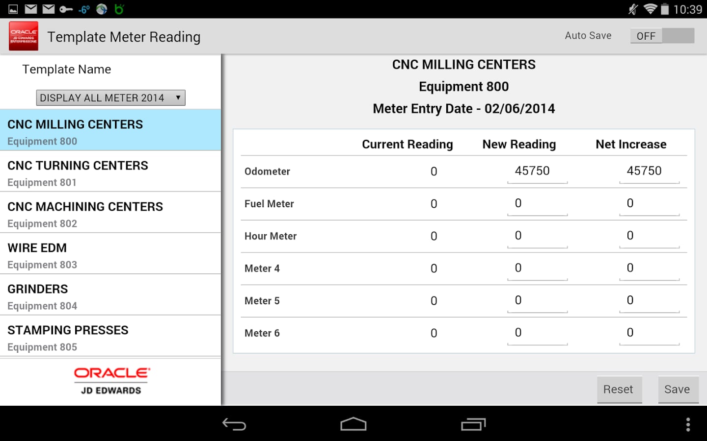 Meter Readings - JDE E1截图2