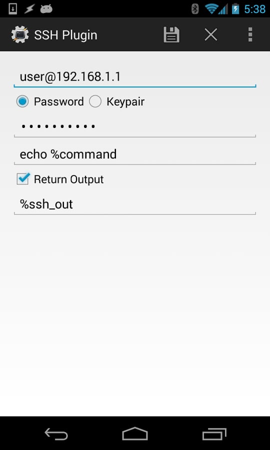 SSH Tasker Plugin lite截图1