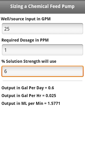 Sizing a Chemical Pump截图1