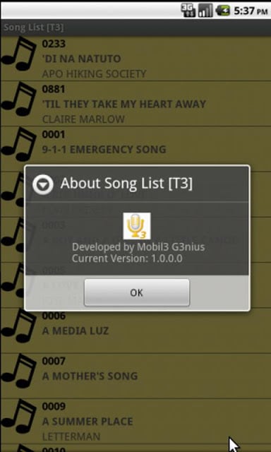 Song List [T3]截图3