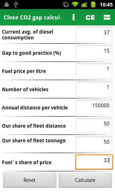 Close CO2 Gap Calculator截图1