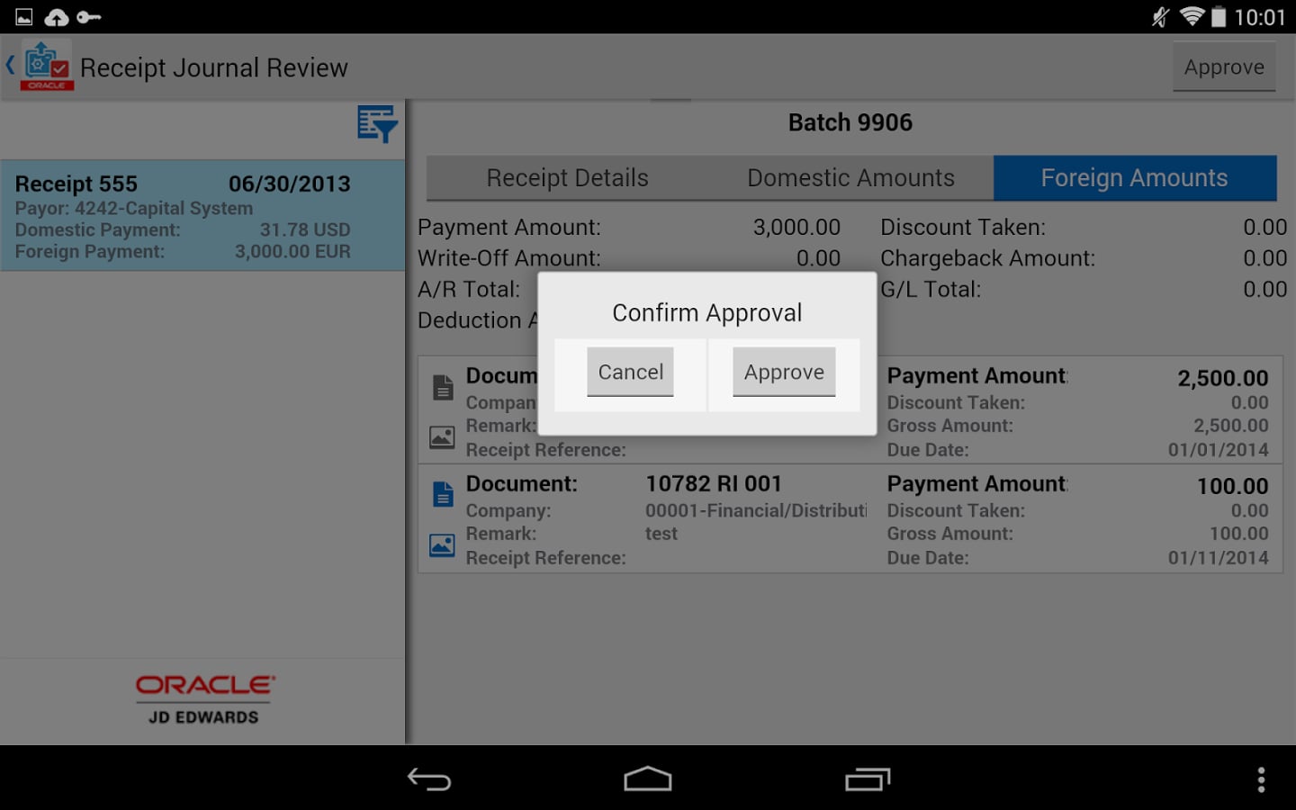 Receipt Batch Appr - JDE...截图4