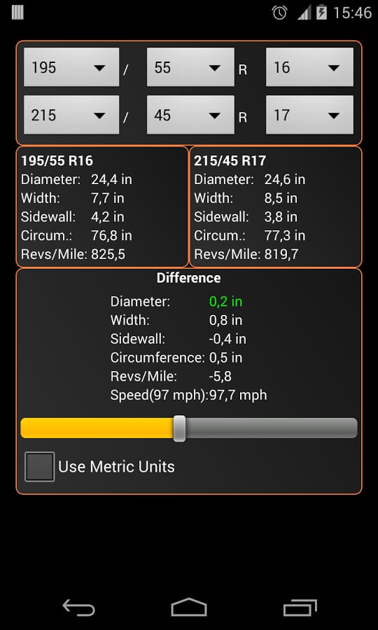 Tyre Size Calculator截图4