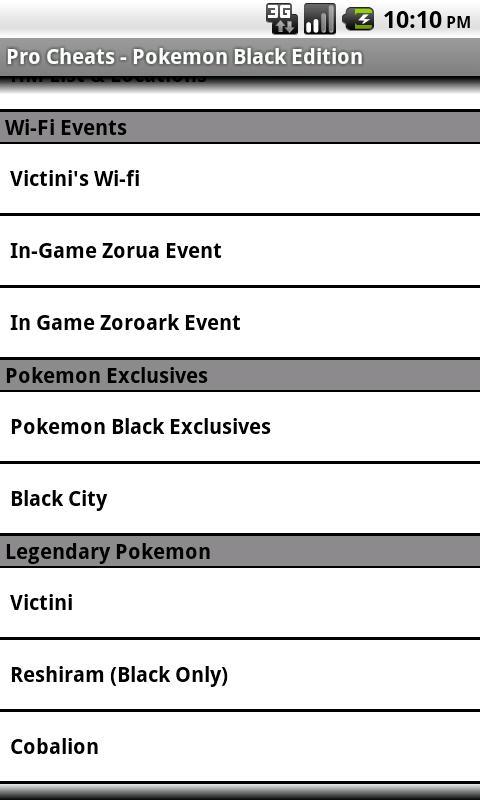 Pro Cheats Pokemon Black Edn.截图2