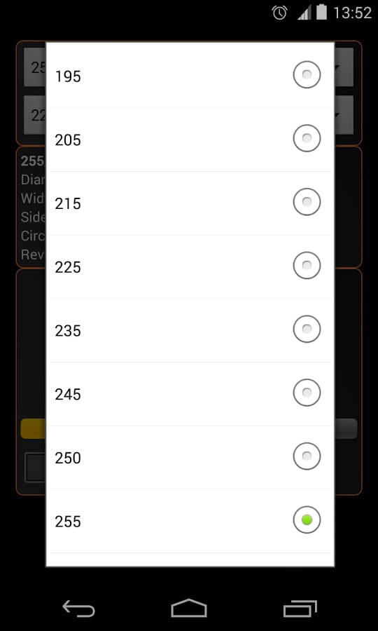 Tyre Size Calculator截图3