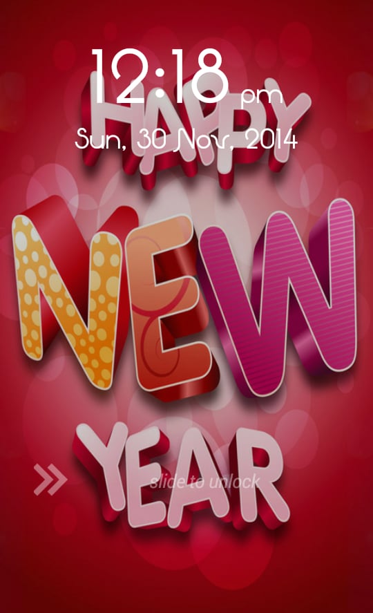 New Year Lock Screen截图3