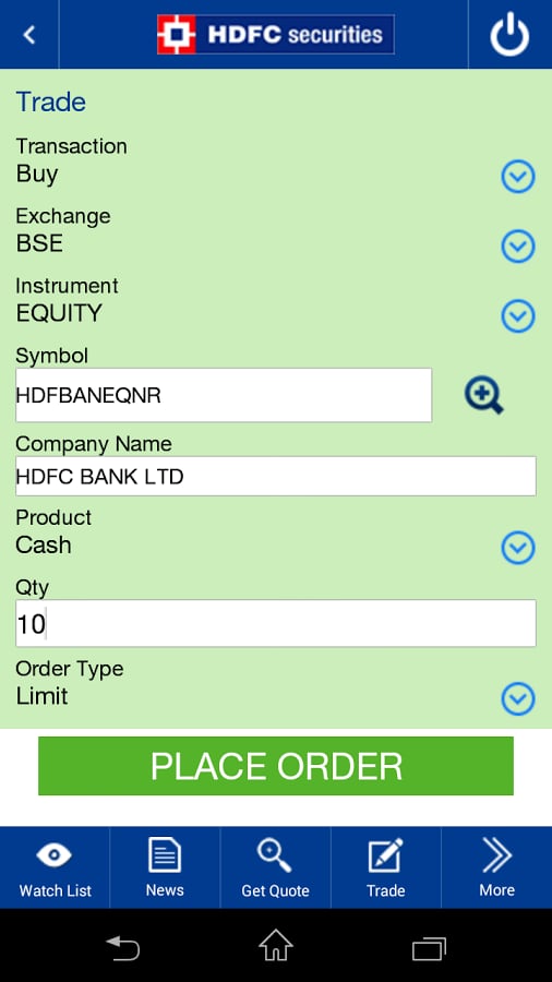 HDFC securities MobileTr...截图1